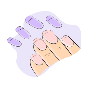 infographic demonstrating picking step in applying press ons