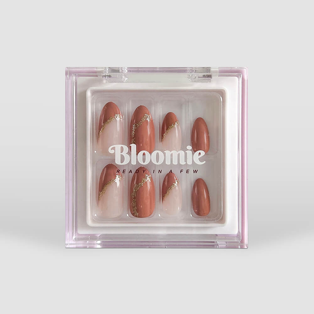 brown marble press on nail set