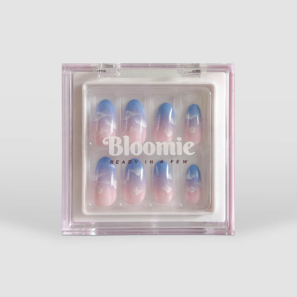 cute cloud nails medium length almond shape