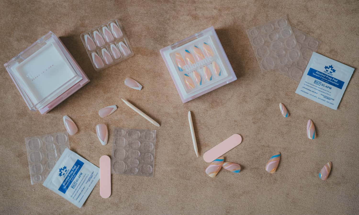two press on nail kits sets whats inside before applying