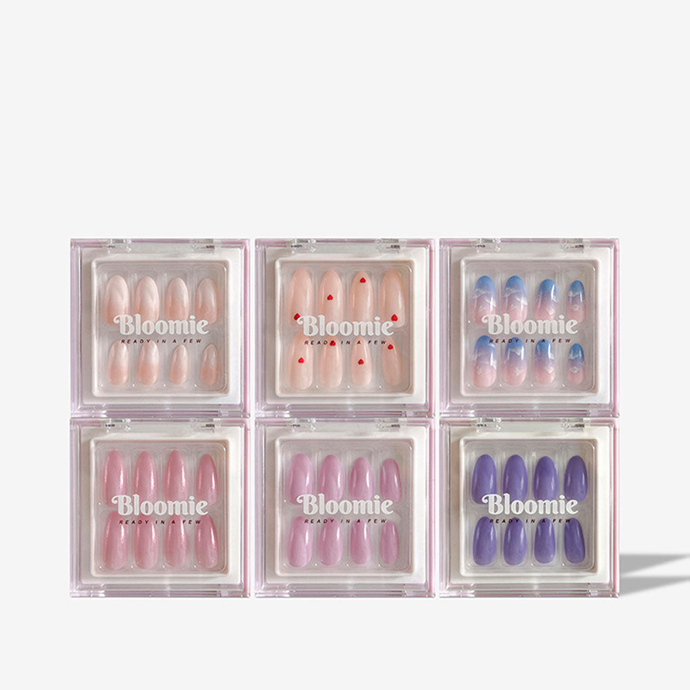 vanilla girl aesthetic themed press on nail kit in almond shape medium length