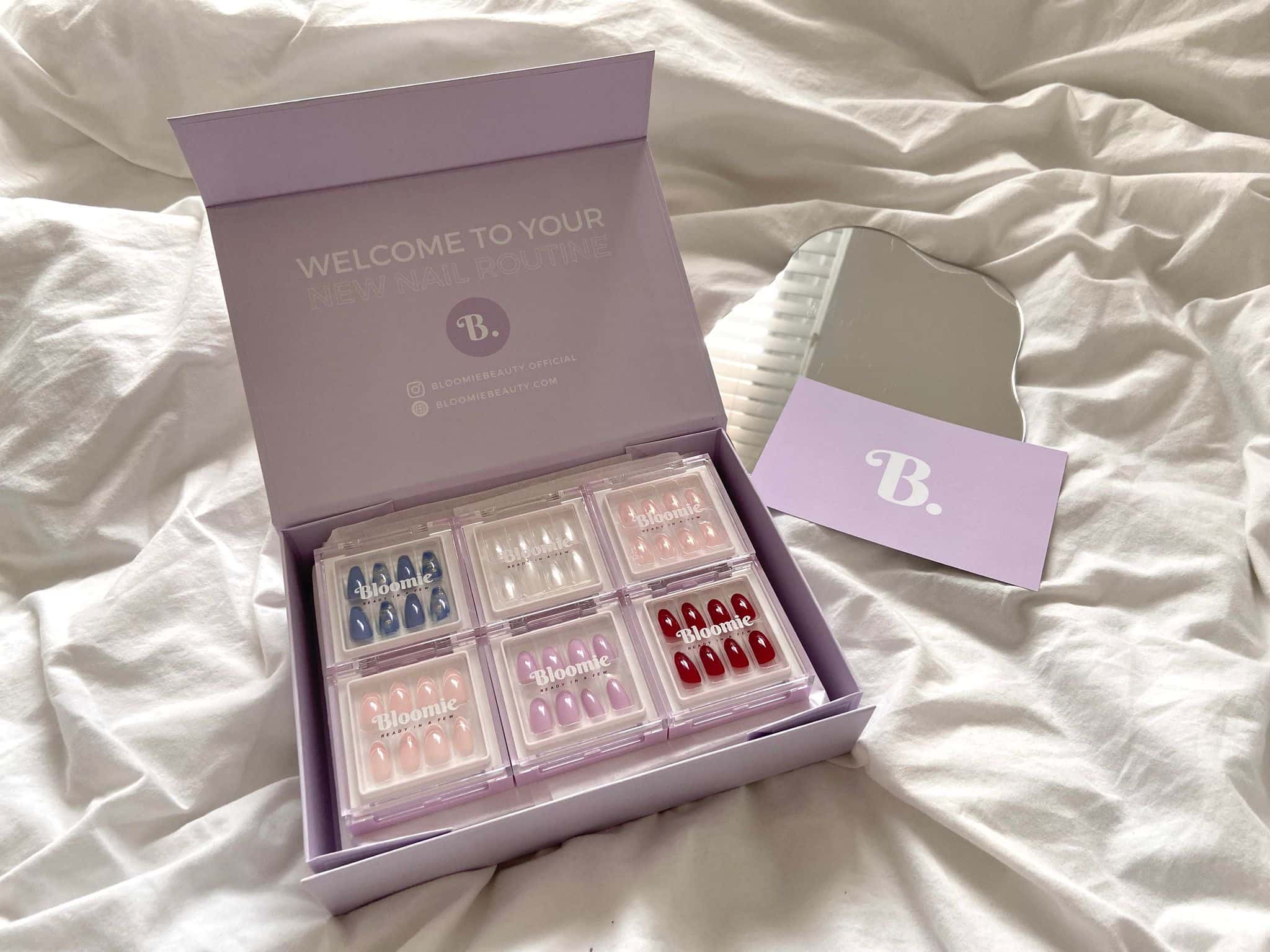 bloomie beauty nail bundle package purple box